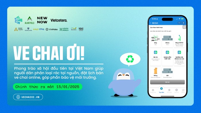Ve Chai Ơi! – Ứng dụng phân loại và thu gom rác tái chế tiên phong tại TPHCM chính thức ra mắt