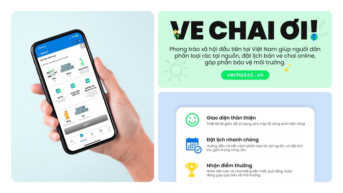 Ve Chai Ơi! – Ứng dụng phân loại và thu gom rác tái chế tiên phong tại TPHCM chính thức ra mắt