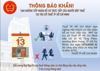 Thuế TP.HCM thông báo khẩn đến doanh nghiệp và người dân trên địa bàn
